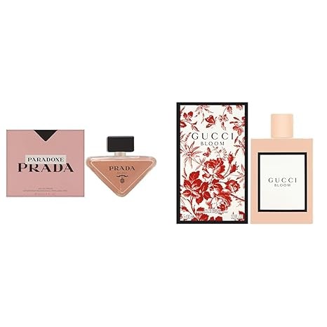 Prada Paradoxe for Women 3.0 oz Eau de Parfum Spray Rechargeable & Gucci Bloom for Women Eau de Parfum Spray, 3.3 Ounce, Multi